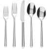 imageoverampampback 20pc Curved Flatware Cutlery Set  Comes with 4 Dinner Forks 4 Salad Forks 4 Dinner Knives 4 Dinner Spoons and 4 Teaspoons  188 Stainless Steel  DishwasherSafe  Matte BlackMirrored Stainless Steel