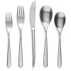 imageoverampampback 20pc Modern Flatware Cutlery Set  Comes with 4 Dinner Forks 4 Salad Forks 4 Dinner Knives 4 Dinner Spoons and 4 Teaspoons  188 Stainless Steel  DishwasherSafe  Mirror StainlessBrushed Stainless Steel