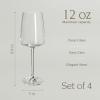 imageoverampampback 12oz Modern Glassware  Set of 4 Contemporary Stem Drinking Glasses for Parties Gettogethers and More  MouthBlown  Wine Cups for Kitchen and Dining Room  ClearWhite Wine 12oz