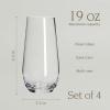 imageoverampampback 13oz Traditional Glassware  Set of 4 Classic Stem Drinking Glasses for Parties Gettogethers and More  MouthBlown  Wine Cups for Kitchen and Dining Room  ClearWater 19oz