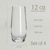 imageoverampampback 13oz Traditional Glassware  Set of 4 Classic Stem Drinking Glasses for Parties Gettogethers and More  MouthBlown  Wine Cups for Kitchen and Dining Room  ClearWater 12oz