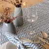 imageoverampampback 18x90 Printed Cotton Table Runner  Washable Table Runners for a Custom Home Decor Tablescape  Perfect for Coffee Table Dinner Table Living Room and More  Pink BloomBlue Herringbone