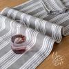 imageoverampampback 18x90 Printed Cotton Table Runner  Washable Table Runners for a Custom Home Decor Tablescape  Perfect for Coffee Table Dinner Table Living Room and More  Pink BloomGrey Woven Stripe