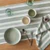 imageoverampampback 18x90 Washed 100 Linen Table Runner  Washable Table Runners for a Custom Home Decor Tablescape  Perfect for Coffee Table Dinner Table Living Room and More  PinkGreen Woven Stripe