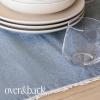 imageoverampampback 18x90 Washed 100 Linen Table Runner  Washable Table Runners for a Custom Home Decor Tablescape  Perfect for Coffee Table Dinner Table Living Room and More  PinkLight Steel Blue