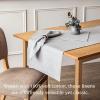 imageoverampampback 18x90 Washed 100 Linen Table Runner  Washable Table Runners for a Custom Home Decor Tablescape  Perfect for Coffee Table Dinner Table Living Room and More  PinkLight Grey