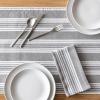 imageoverampampback 18x90 Washed 100 Linen Table Runner  Washable Table Runners for a Custom Home Decor Tablescape  Perfect for Coffee Table Dinner Table Living Room and More  PinkGrey Woven Stripe