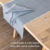 imageoverampampback 18x90 Washed 100 Linen Table Runner  Washable Table Runners for a Custom Home Decor Tablescape  Perfect for Coffee Table Dinner Table Living Room and More  PinkLight Steel Blue