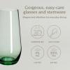 imageoverampampback 19oz Tall Stemless Glassware  Set of 4 Drinking Glasses for Parties Gettogethers and More  MouthBlown  Wine Cups for Kitchen and Dining Room  Green