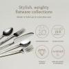 imageoverampampback 20pc Curved Flatware Cutlery Set  Comes with 4 Dinner Forks 4 Salad Forks 4 Dinner Knives 4 Dinner Spoons and 4 Teaspoons  188 Stainless Steel  DishwasherSafe  Matte BlackStainless Steel