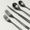 imageoverampampback 20pc Curved Flatware Cutlery Set  Comes with 4 Dinner Forks 4 Salad Forks 4 Dinner Knives 4 Dinner Spoons and 4 Teaspoons  188 Stainless Steel  DishwasherSafe  Matte BlackMatte Black