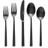 imageoverampampback 20pc Curved Flatware Cutlery Set  Comes with 4 Dinner Forks 4 Salad Forks 4 Dinner Knives 4 Dinner Spoons and 4 Teaspoons  188 Stainless Steel  DishwasherSafe  Matte BlackMatte Black