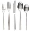 imageoverampampback 20pc Curved Flatware Cutlery Set  Comes with 4 Dinner Forks 4 Salad Forks 4 Dinner Knives 4 Dinner Spoons and 4 Teaspoons  188 Stainless Steel  DishwasherSafe  Matte BlackBrushed Stainless Steel