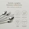 imageoverampampback 20pc Modern Flatware Cutlery Set  Comes with 4 Dinner Forks 4 Salad Forks 4 Dinner Knives 4 Dinner Spoons and 4 Teaspoons  188 Stainless Steel  DishwasherSafe  Mirror StainlessMirrored Stainless Steel
