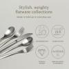 imageoverampampback 20pc Modern Flatware Cutlery Set  Comes with 4 Dinner Forks 4 Salad Forks 4 Dinner Knives 4 Dinner Spoons and 4 Teaspoons  188 Stainless Steel  DishwasherSafe  Mirror StainlessBrushed Stainless Steel
