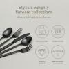 imageoverampampback 20pc Modern Flatware Cutlery Set  Comes with 4 Dinner Forks 4 Salad Forks 4 Dinner Knives 4 Dinner Spoons and 4 Teaspoons  188 Stainless Steel  DishwasherSafe  Mirror StainlessMatte Black