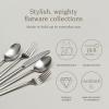 imageoverampampback 20pc Modern Flatware Cutlery Set  Comes with 4 Dinner Forks 4 Salad Forks 4 Dinner Knives 4 Dinner Spoons and 4 Teaspoons  188 Stainless Steel  DishwasherSafe  Mirror StainlessBrushed Stainless Steel