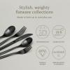 imageoverampampback 20pc Modern Flatware Cutlery Set  Comes with 4 Dinner Forks 4 Salad Forks 4 Dinner Knives 4 Dinner Spoons and 4 Teaspoons  188 Stainless Steel  DishwasherSafe  Mirror StainlessMatte Black