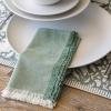 imageoverampampback HandBlocked Printed Cotton Cloth Napkins  Washable Napkins Set for Mixing Matching and Creating a Custom Home Decor Tablescape  Green LeafGreen Frayed