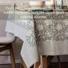 imageoverampampback HandScreened Tablecloth  Dining Table Cover  Each Tablecloth is Unique  100 Cotton  Machine Washable  Kitchen and Home Decor  Blue Flower  70x90Green Floral