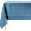 imageoverampampback HandScreened Tablecloth  Dining Table Cover  Each Tablecloth is Unique  100 Cotton  Machine Washable  Kitchen and Home Decor  Blue Flower  70x90Blue