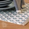 imageoverampampback Set of 4 HandBlocked Placemats  Colorful Dining Table Mat  Each Placemat is Unique  100 Cotton  Machine Washable  Kitchen and Home Decor  Pink BlossomBlue Bloom