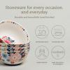 imageoverampampback Stoneware Cereal Bowl Set  In Partnership with Jess Phoenix  4 Stoneware Bowls Perfect for Oatmeal Soup Pasta and More  AllOccasion Serveware  InGlaze Floral Decal