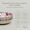 imageoverampampback Stoneware Dinner Bowl Set  In Partnership with Jess Phoenix  4 Stoneware Bowls Perfect for Pasta Soup Salads and More  AllOccasion Serveware  InGlaze Floral DecalDinner Bowls
