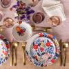 imageoverampampback Stoneware Dinner Plate Set  In Partnership with Jess Phoenix  4 Stoneware Plates Perfect for Dining Entertaining and GetTogethers  For All Occasions  InGlaze Floral DecalDinner Plates