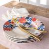 imageoverampampback Stoneware Dinner Plate Set  In Partnership with Jess Phoenix  4 Stoneware Plates Perfect for Dining Entertaining and GetTogethers  For All Occasions  InGlaze Floral DecalDinner Plates