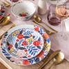 imageoverampampback Stoneware Dinner Plate Set  In Partnership with Jess Phoenix  4 Stoneware Plates Perfect for Dining Entertaining and GetTogethers  For All Occasions  InGlaze Floral DecalDinner Plates