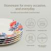 imageoverampampback Stoneware Dinner Plate Set  In Partnership with Jess Phoenix  4 Stoneware Plates Perfect for Dining Entertaining and GetTogethers  For All Occasions  InGlaze Floral DecalDinner Plates