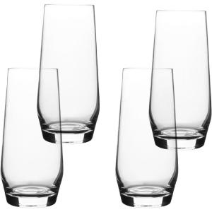 imageoverampampback 13oz Traditional Glassware  Set of 4 Classic Stem Drinking Glasses for Parties Gettogethers and More  MouthBlown  Wine Cups for Kitchen and Dining Room  ClearWater 12oz