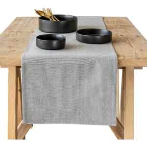 imageoverampampback 18x90 Printed Cotton Table Runner  Washable Table Runners for a Custom Home Decor Tablescape  Perfect for Coffee Table Dinner Table Living Room and More  Pink BloomLight Grey