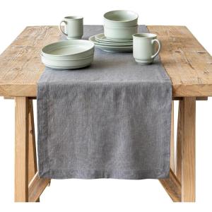imageoverampampback 18x90 Printed Cotton Table Runner  Washable Table Runners for a Custom Home Decor Tablescape  Perfect for Coffee Table Dinner Table Living Room and More  Pink BloomGrey
