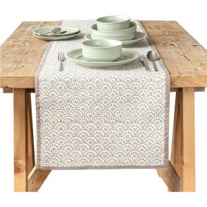imageoverampampback 18x90 Washed 100 Linen Table Runner  Washable Table Runners for a Custom Home Decor Tablescape  Perfect for Coffee Table Dinner Table Living Room and More  PinkTaupe Arch