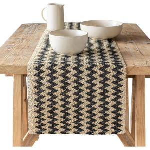 imageoverampampback 18x90 Washed 100 Linen Table Runner  Washable Table Runners for a Custom Home Decor Tablescape  Perfect for Coffee Table Dinner Table Living Room and More  PinkWoven Chevron