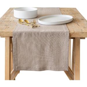 imageoverampampback 18x90 Washed 100 Linen Table Runner  Washable Table Runners for a Custom Home Decor Tablescape  Perfect for Coffee Table Dinner Table Living Room and More  PinkTaupe