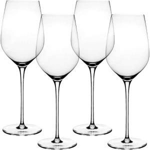 imageoverampampback 19oz Traditional Glassware  Set of 4 Classic Stemless Drinking Glasses for Parties Gettogethers and More  MouthBlown  Wine Cups for Kitchen and Dining Room  ClearRed Wine 16oz