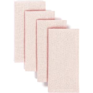 imageoverampampback HandBlocked Printed Cotton Cloth Napkins  Washable Napkins Set for Mixing Matching and Creating a Custom Home Decor Tablescape  Green LeafPink