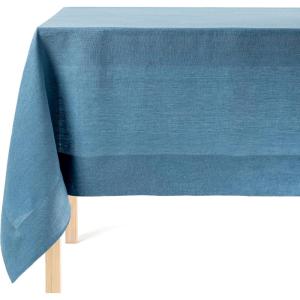 imageoverampampback HandScreened Tablecloth  Dining Table Cover  Each Tablecloth is Unique  100 Cotton  Machine Washable  Kitchen and Home Decor  Blue Flower  70x90Blue
