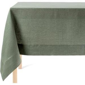 imageoverampampback HandScreened Tablecloth  Dining Table Cover  Each Tablecloth is Unique  100 Cotton  Machine Washable  Kitchen and Home Decor  Blue Flower  70x90Green