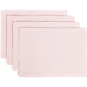 imageoverampampback Set of 4 HandBlocked Placemats  Colorful Dining Table Mat  Each Placemat is Unique  100 Cotton  Machine Washable  Kitchen and Home Decor  Pink BlossomPink