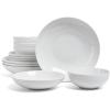 imageoverampampback Coupe Dinnerware Set  Porcelain Dishes  Comes with 4 Dinner Plates 4 Salad Plates 4 Cereal Bowls and 4 Dinner Bowls  16Piece AllOccasion Place Settings  Glossy WhiteBowl Set  12 Pieces