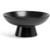imageoverampampback Stoneware Large Footed Food Bowl  Kitchen and Dining Room Stand Perfect for Fruit Bread Candy and More  11quot D x 49quot H  23 Quarts  SemiMatte WhiteBlack