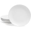 imageoverampampback Stoneware Plates  Dish Set with 4 Appetizer Plates  4Piece AllOccasion Place Settings  Elegant Dinnerware Sets for Home and Kitchen  63quot x 63quot  SemiMatte WhiteWhite