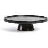 imageoverampampback Stoneware Round Cake Stand  Dessert Holder Perfect for Pies Cakes Cupcakes Sweets and More  AllOccasion Decorative Display Dish  111quot D x 3quot H  SemiMatte WhiteBlack