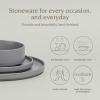 imageoverampampback 16Piece Stackable Dinnerware Dish Set  Stoneware Dishes  Includes 4 Dinner Plates 4 Salad Plates 4 Cereal Bowls and 4 Dinner Bowls  AllOccasion Place Settings  SemiMatte CharcoalCharcoal