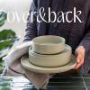 imageoverampampback 16Piece Stackable Dinnerware Dish Set  Stoneware Dishes  Includes 4 Dinner Plates 4 Salad Plates 4 Cereal Bowls and 4 Dinner Bowls  AllOccasion Place Settings  SemiMatte CharcoalSage