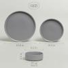 imageoverampampback 16Piece Stackable Dinnerware Dish Set  Stoneware Dishes  Includes 4 Dinner Plates 4 Salad Plates 4 Cereal Bowls and 4 Dinner Bowls  AllOccasion Place Settings  SemiMatte CharcoalCharcoal